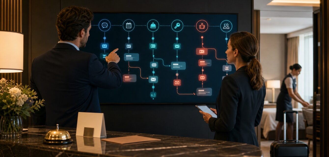 Email marketing hotel: scrivere al momento giusto lungo tutto il soggiorno - immagine AI hospitality ottimizzata Email marketing hotel: scrivere al momento giusto lungo tutto il soggiorno