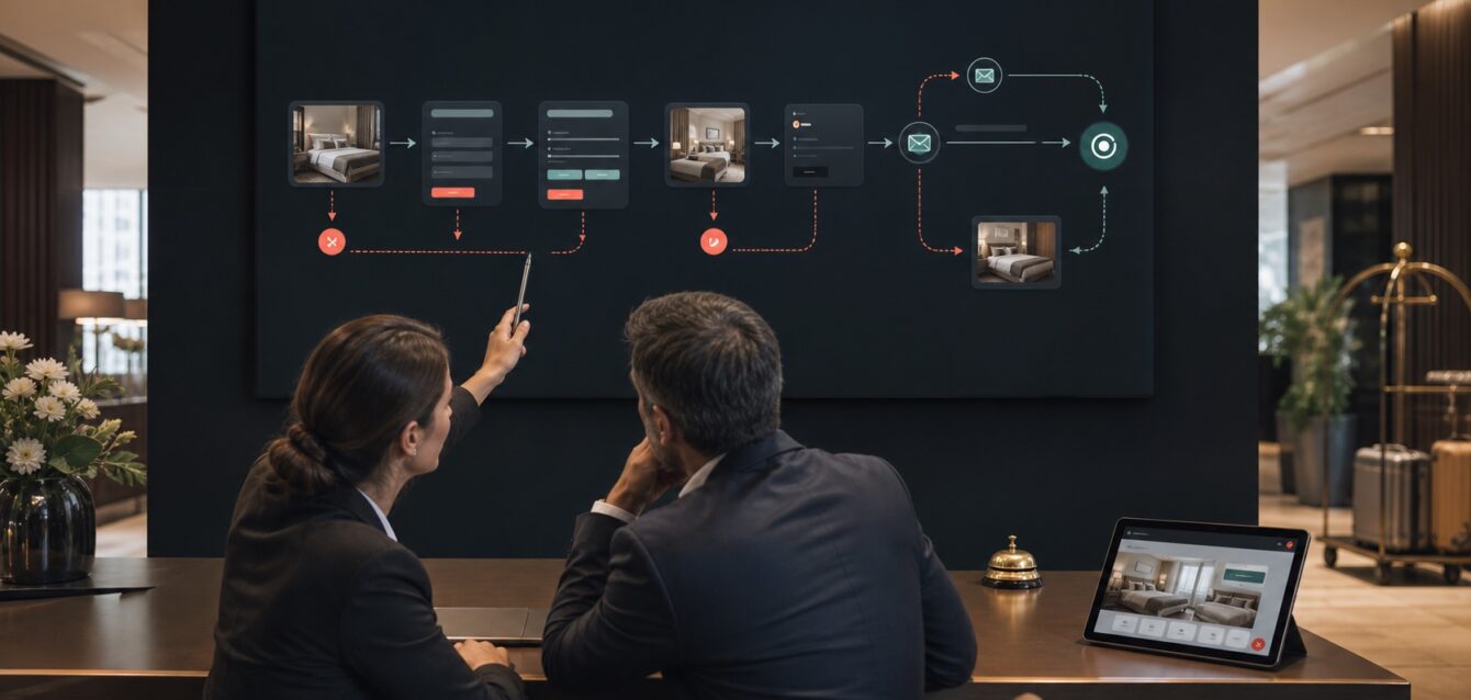 Booking engine e prezzi: evitare che la sorpresa finale distrugga la fiducia - immagine AI hospitality ottimizzata Booking engine e prezzi: evitare che la sorpresa finale distrugga la fiducia