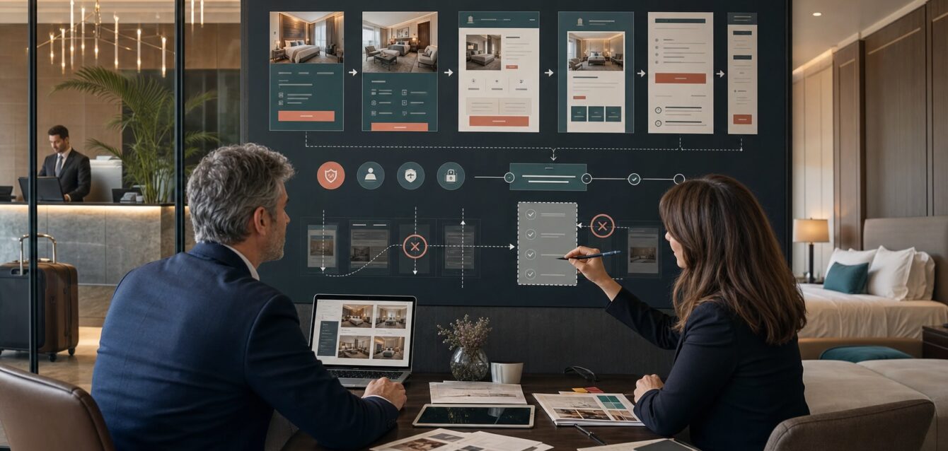 Sito web per hotel: progettare una reception digitale che conduce alla prenotazione - immagine AI hospitality ottimizzata Sito web per hotel: progettare una reception digitale che conduce alla prenotazione